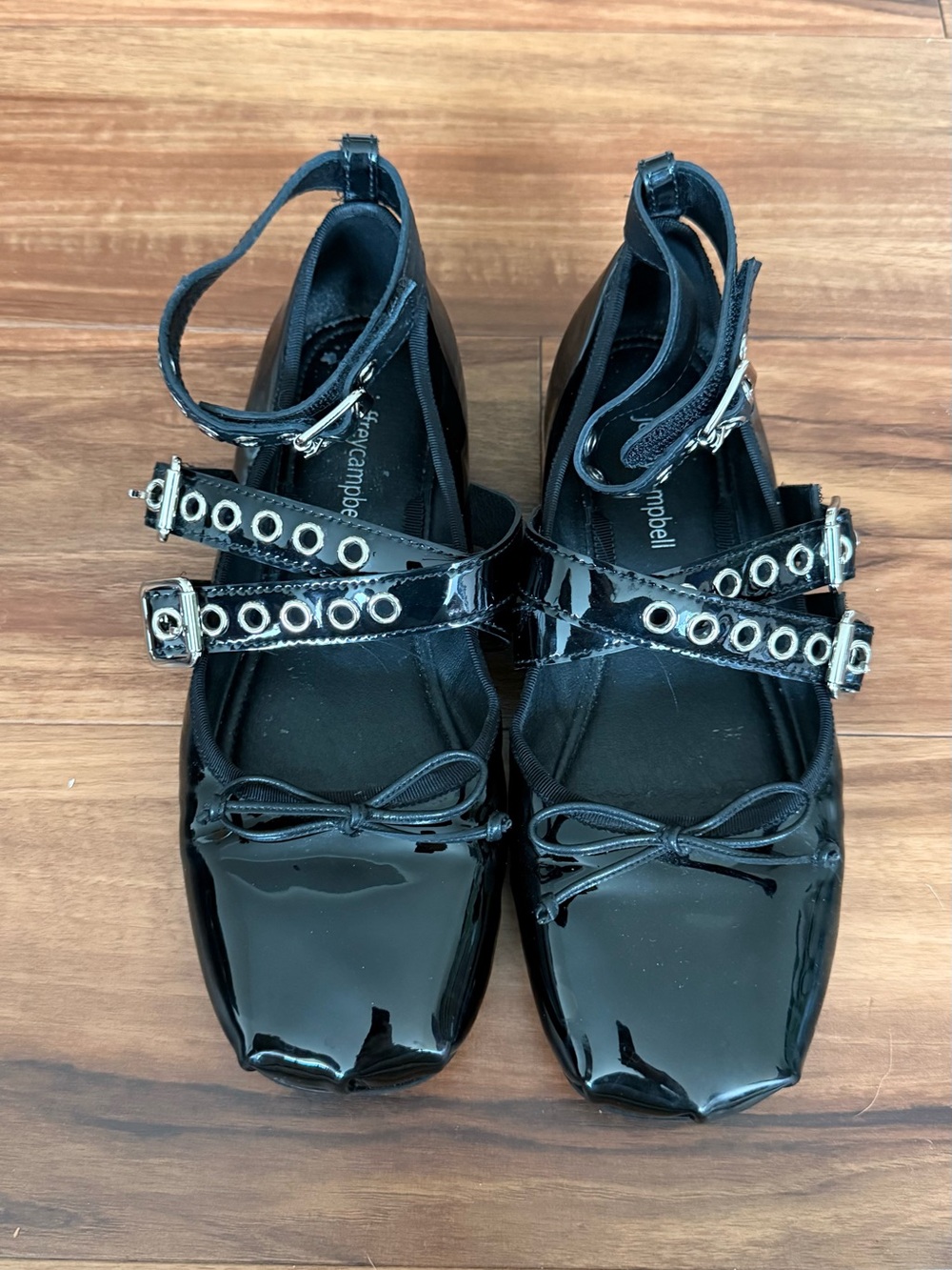 Black Patent Square-Toe Mary Jane Flats